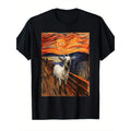 Women's Screaming Goat Meme T-Shirt - Soft Natural Cotton Short-Sleeve Round Neck Top, Elegant Sports Streetwear with Funny Viral Print for Parties, Gifts, Shortsleeve, Casual, Crew Neck, Non-Irritating, Fashion, Comfortable, Style, Clothes, Party, Short,