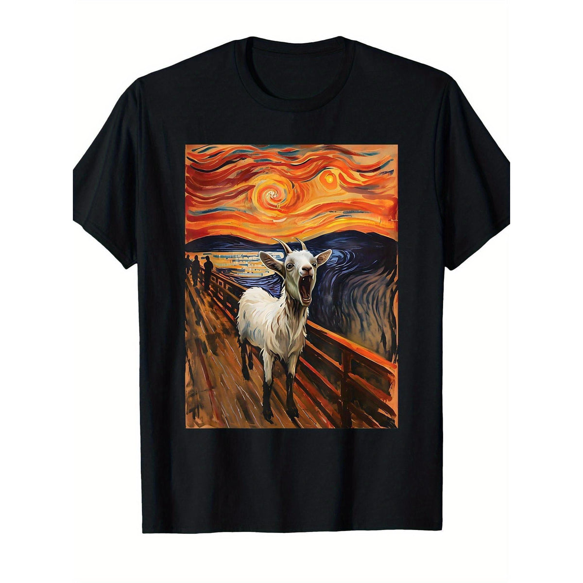 Women's Screaming Goat Meme T-Shirt - Soft Natural Cotton Short-Sleeve Round Neck Top, Elegant Sports Streetwear with Funny Viral Print for Parties, Gifts, Shortsleeve, Casual, Crew Neck, Non-Irritating, Fashion, Comfortable, Style, Clothes, Party, Short,