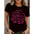 Black with Pink Letter Print and Heart Design Mothers Day Gifts for Mom