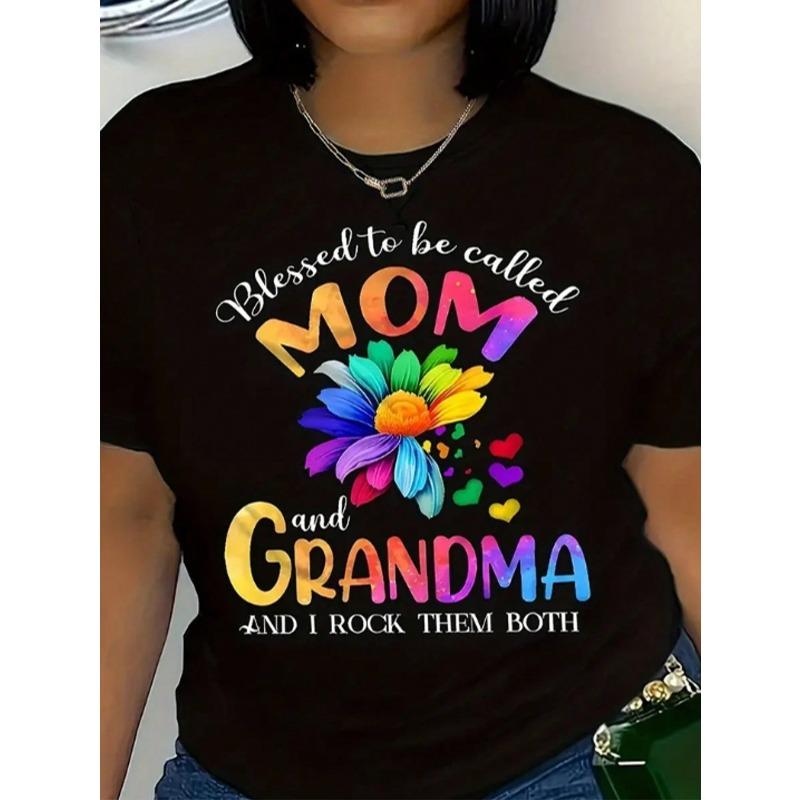 Printed With The Pattern Of Mother's Day, The Pure Short Sleeved T-Shirt Is Very Suitable For Women's Casual Elastic Tops. It Is An Ideal Choice For Daily Wear In Spring And Summer. It Is A Birthday Gift For Mothers And Sisters