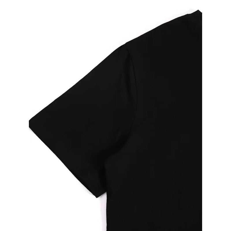 "allegedly" Print Round Neck Tee, Casual Short Sleeve Crew Neck T-shirt for Summer