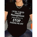 Bold Personality T-Shirt- Fun Quote Top- Office Casual Shirt- Machine Washable Crew Neck Top- Essential Item for Expressing Personality, Eye-Catching Print