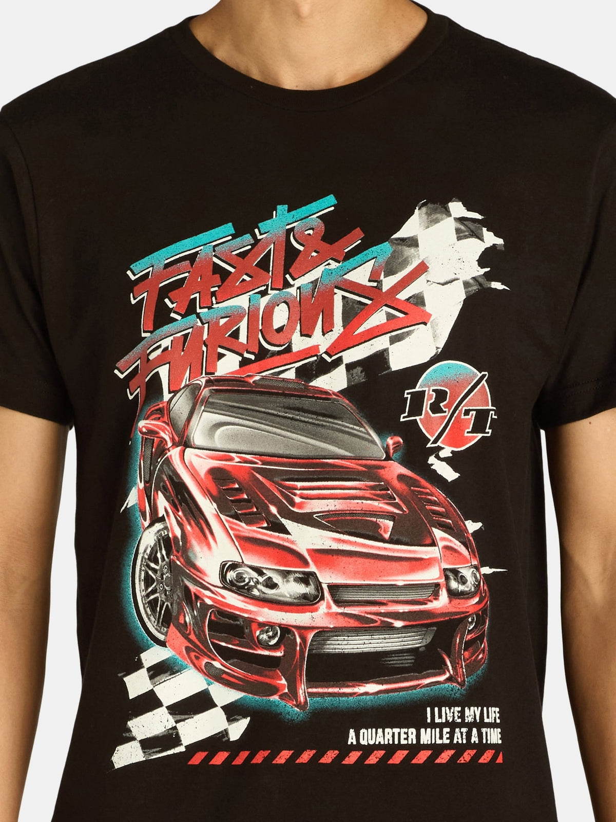 Men's printed T-shirt featuring a racing graphic,a casual, short-sleeved, crew-neck style,Sizes S-3XL