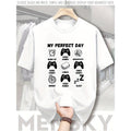 Casual Graphic T-Shirt, Stylish Short Sleeves, Gamer's Ideal Day